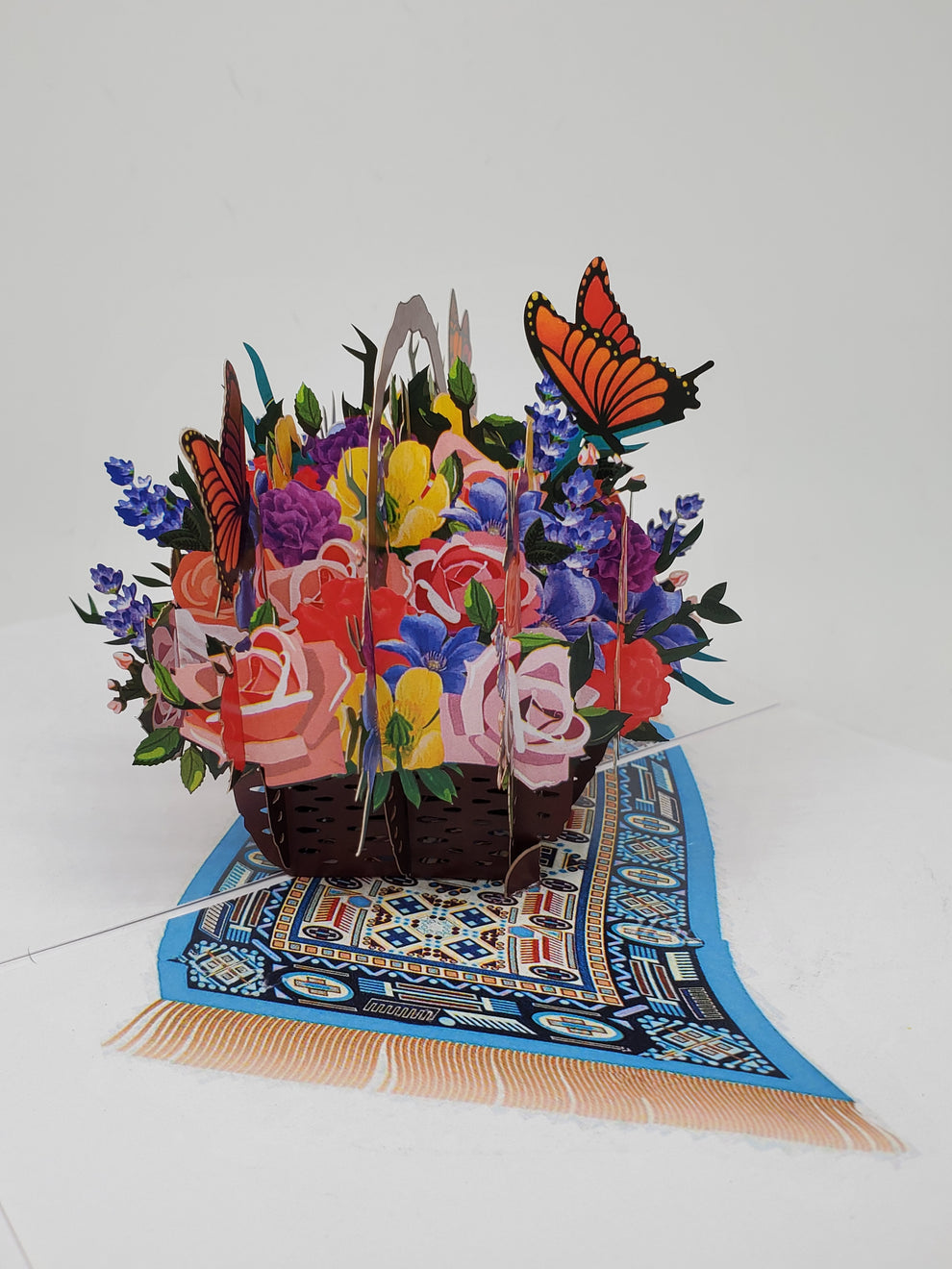 Large Flower Basket Pop Up Card