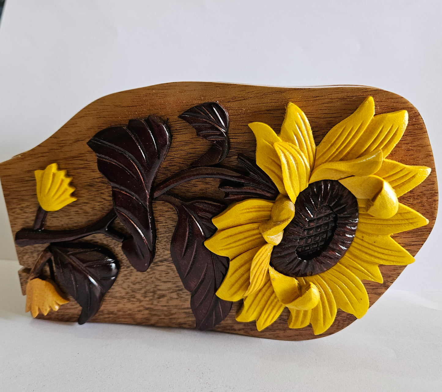 π» Sunflower 3D Wooden Puzzle Box β Handcrafted Keepsake Gift