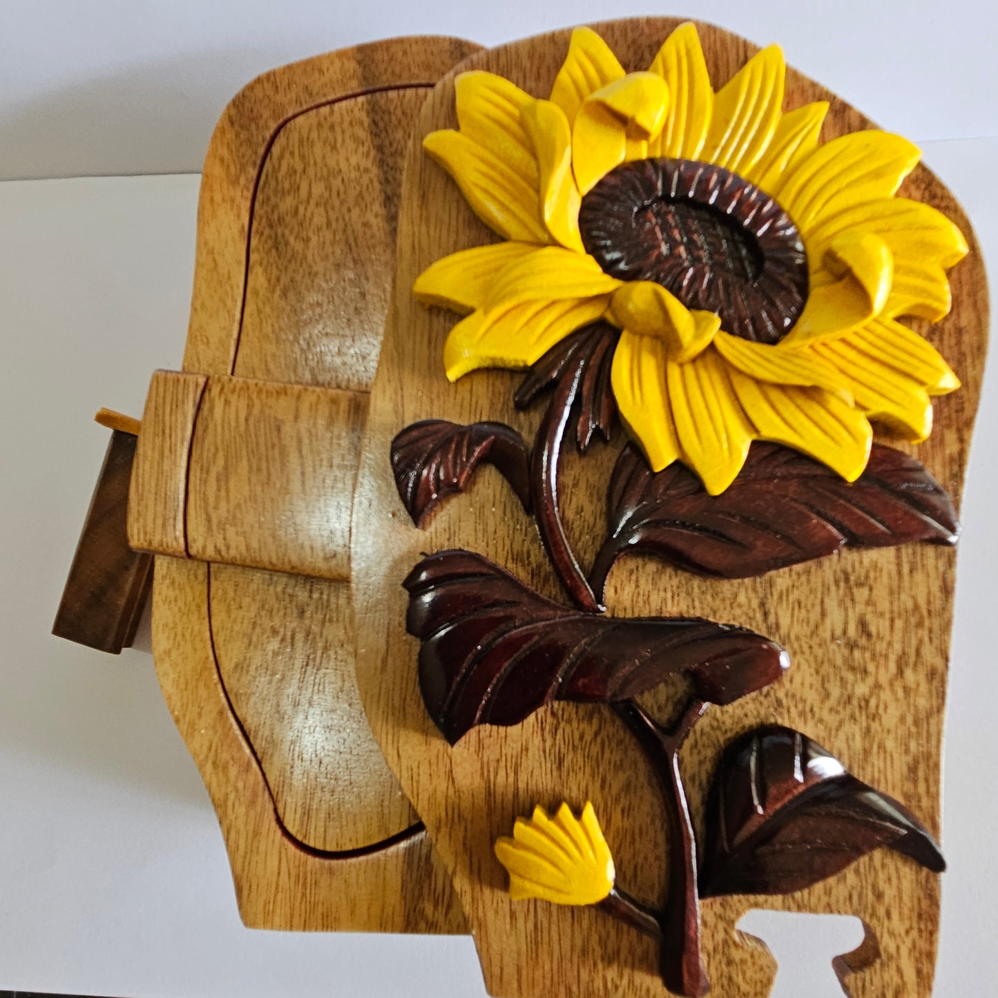 π» Sunflower 3D Wooden Puzzle Box β Handcrafted Keepsake Gift