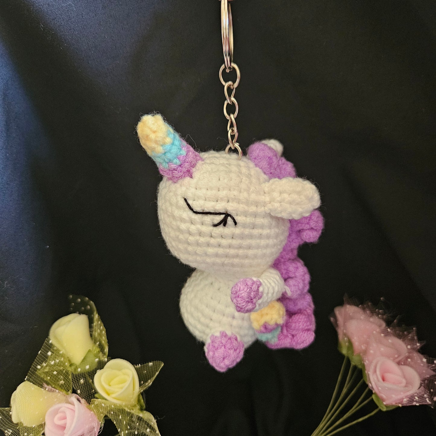Mini Unicorn Crochet Keychain – Handmade Pastel Unicorn