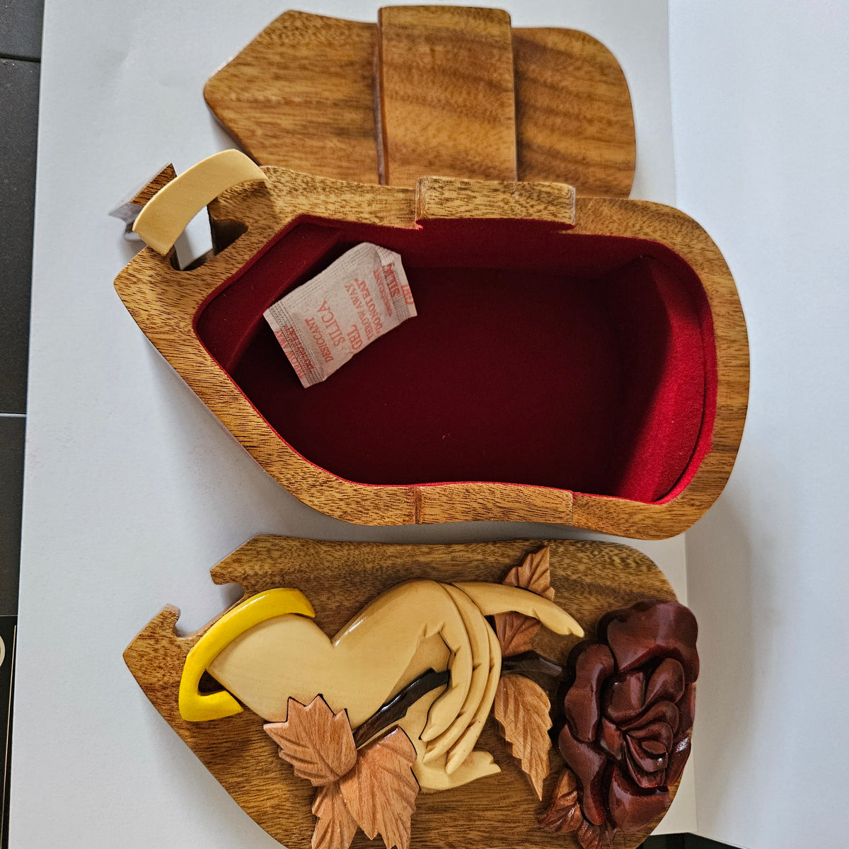 Hand & Rose Handcrafted Wooden Puzzle Box – $34.00