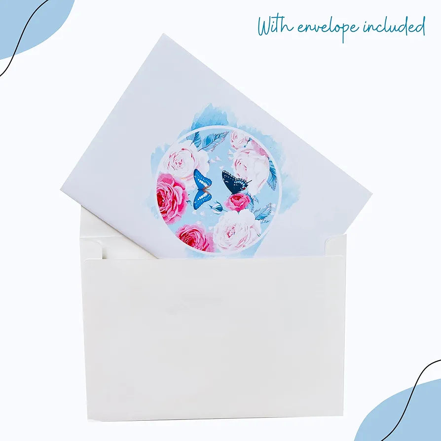 Large Butterfly with Flower 3D Pop Up Card