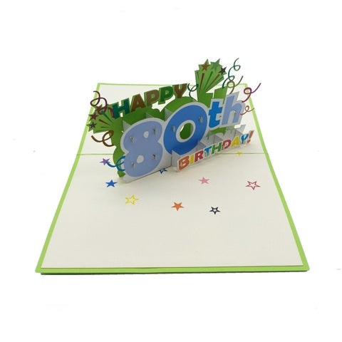 Large 80th Birthday Pop Up Card