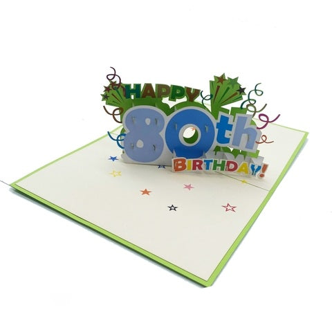 Large 80th Birthday Pop Up Card