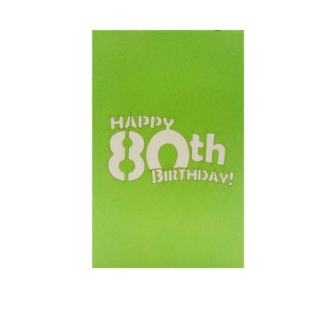 Large 80th Birthday Pop Up Card