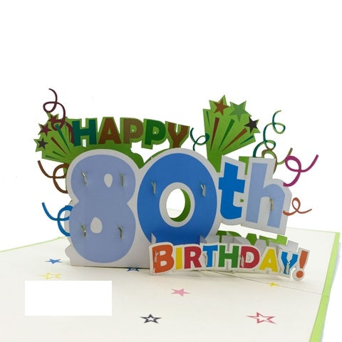Large 80th Birthday Pop Up Card