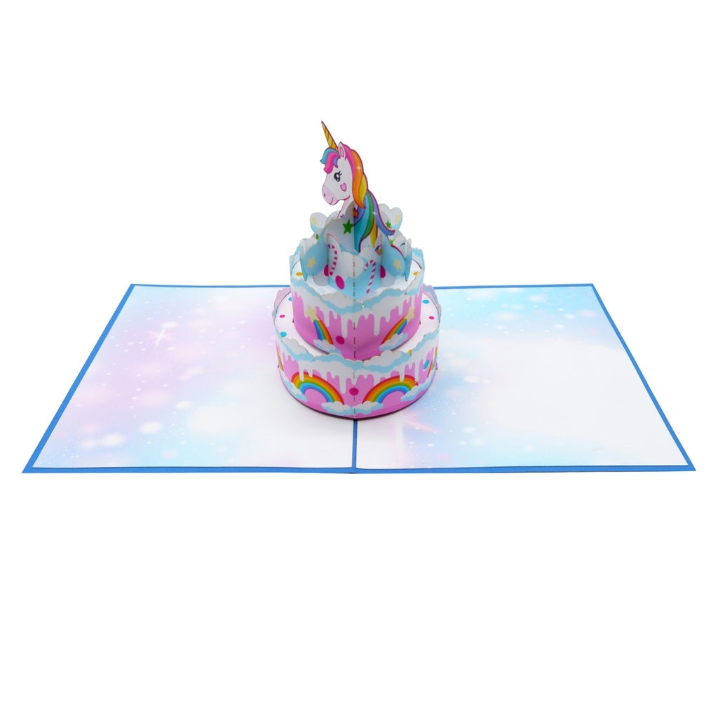 Large Birthday Pony Cake Pop Up Card