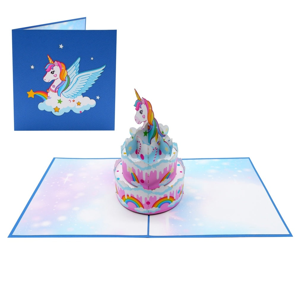 Large Birthday Pony Cake Pop Up Card
