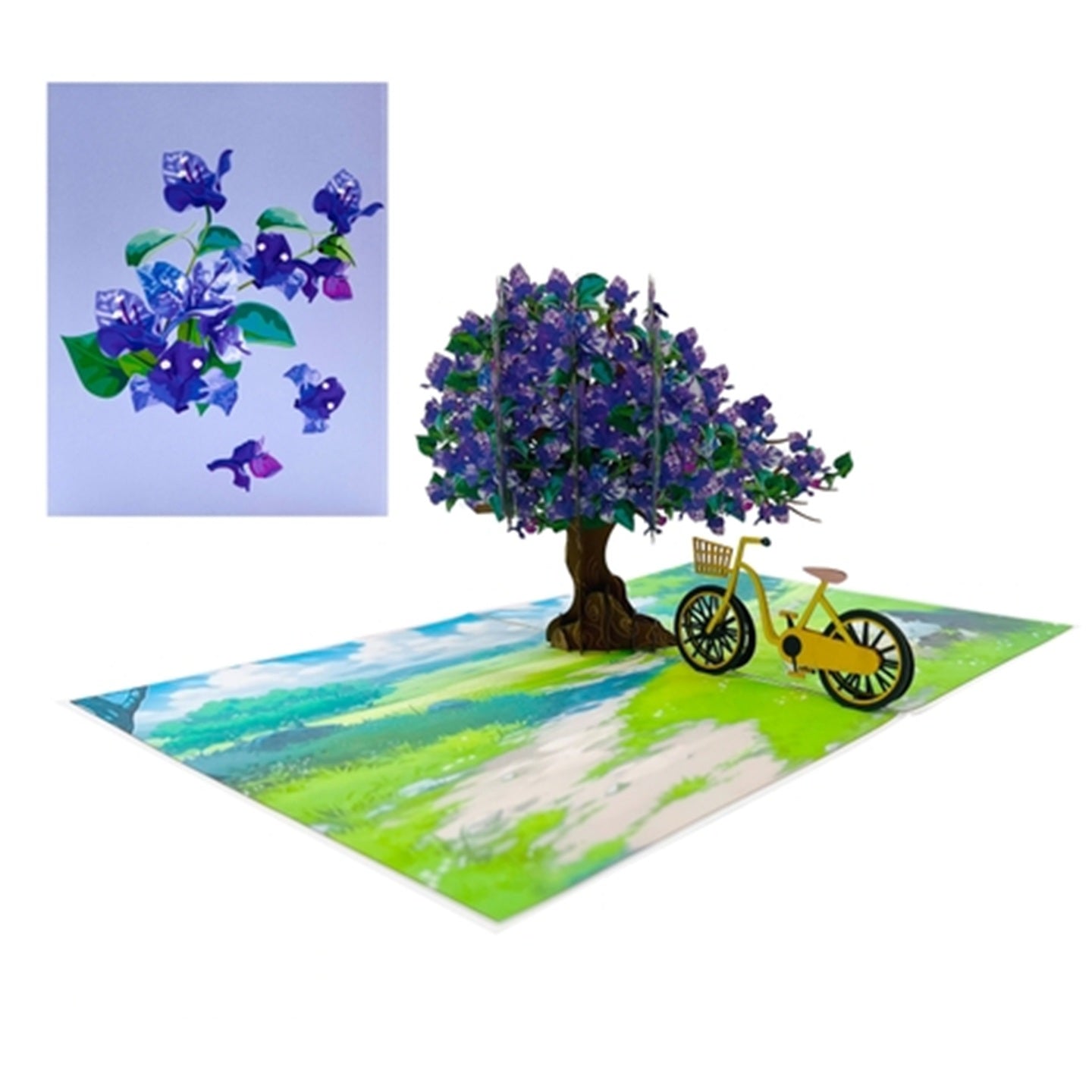 Purple Bougainvillea 3D Pop Up Card