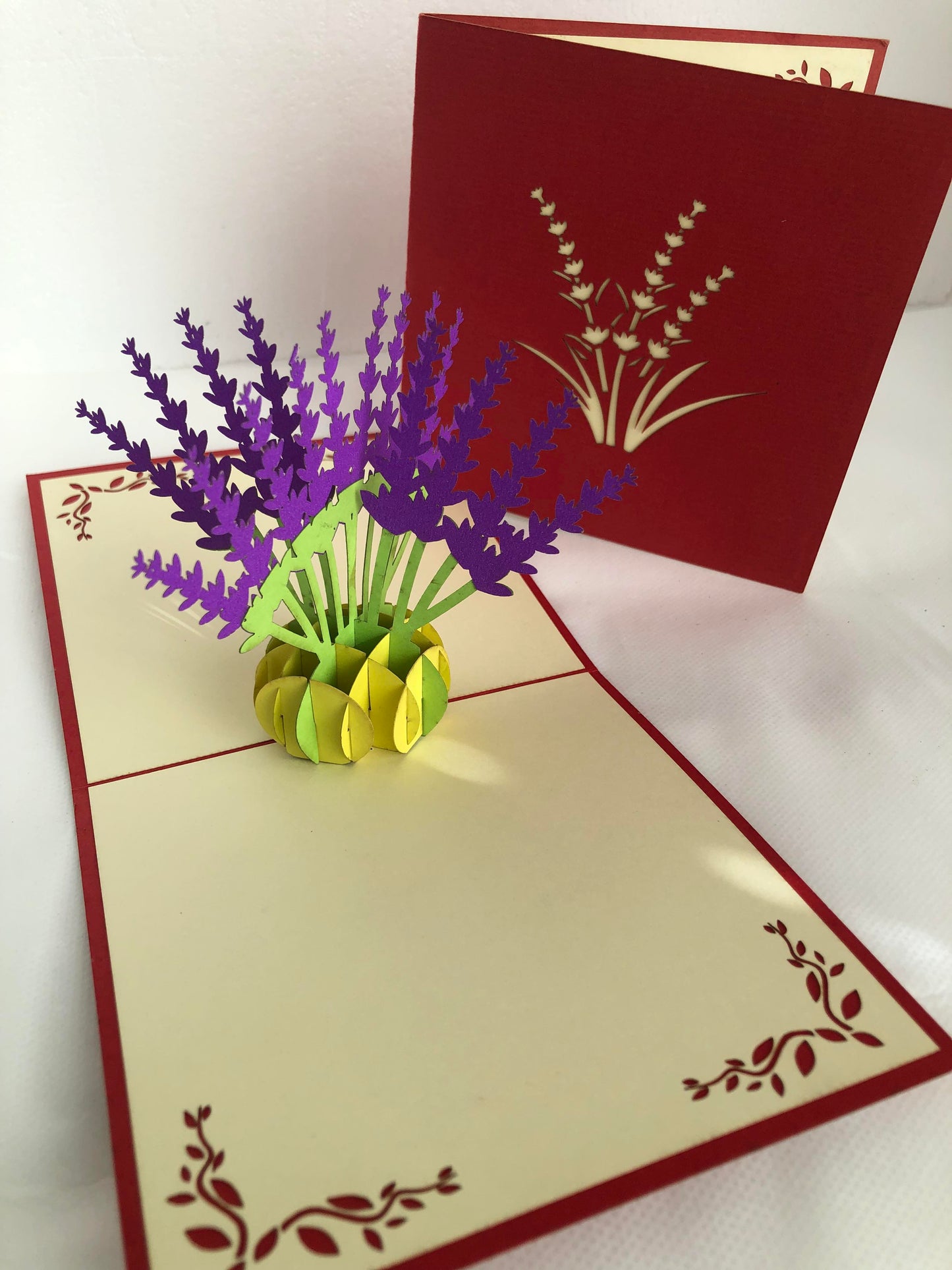 Small Pop Up Card Flower Blue Lavender