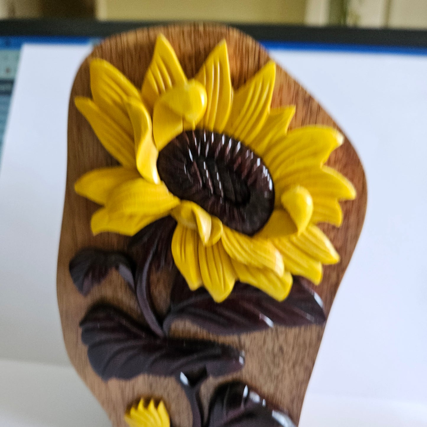 🌻 Sunflower 3D Wooden Puzzle Box – Handcrafted Keepsake Gift