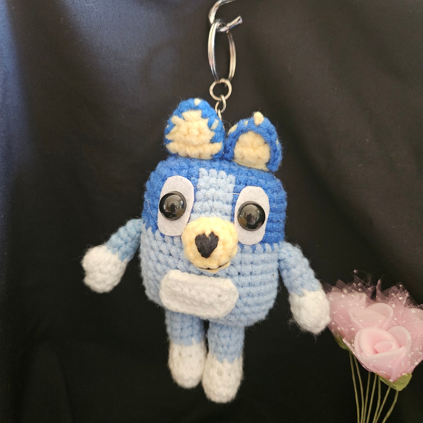 Mini Bluey Crochet Keychain