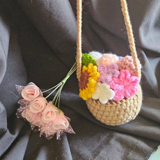 Crochet Hanging Flower Basket – Colourful Floral Charm
