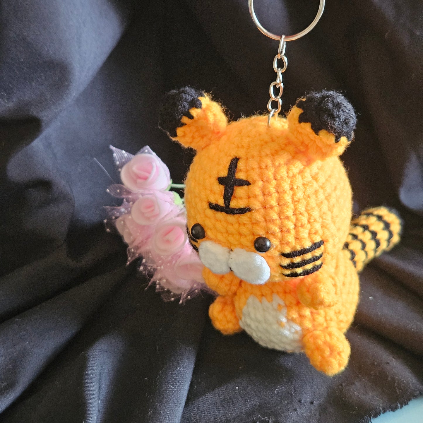 Cute Tiger Crochet Keychain – Handmade Buddy