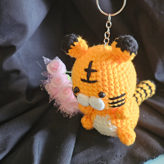Cute Tiger Crochet Keychain – Handmade Buddy