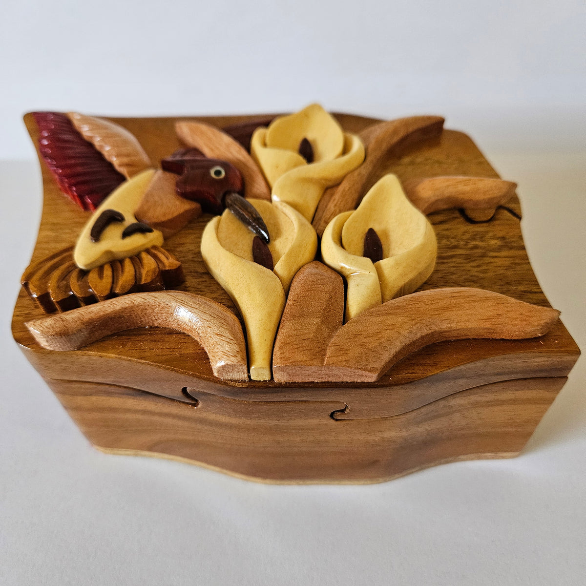 Hummingbird Handcrafted Wooden Puzzle Box – $35.00