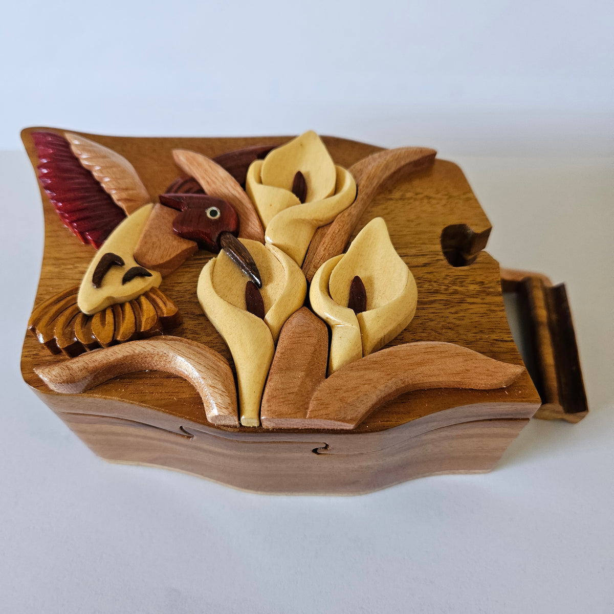 Hummingbird Handcrafted Wooden Puzzle Box – $35.00