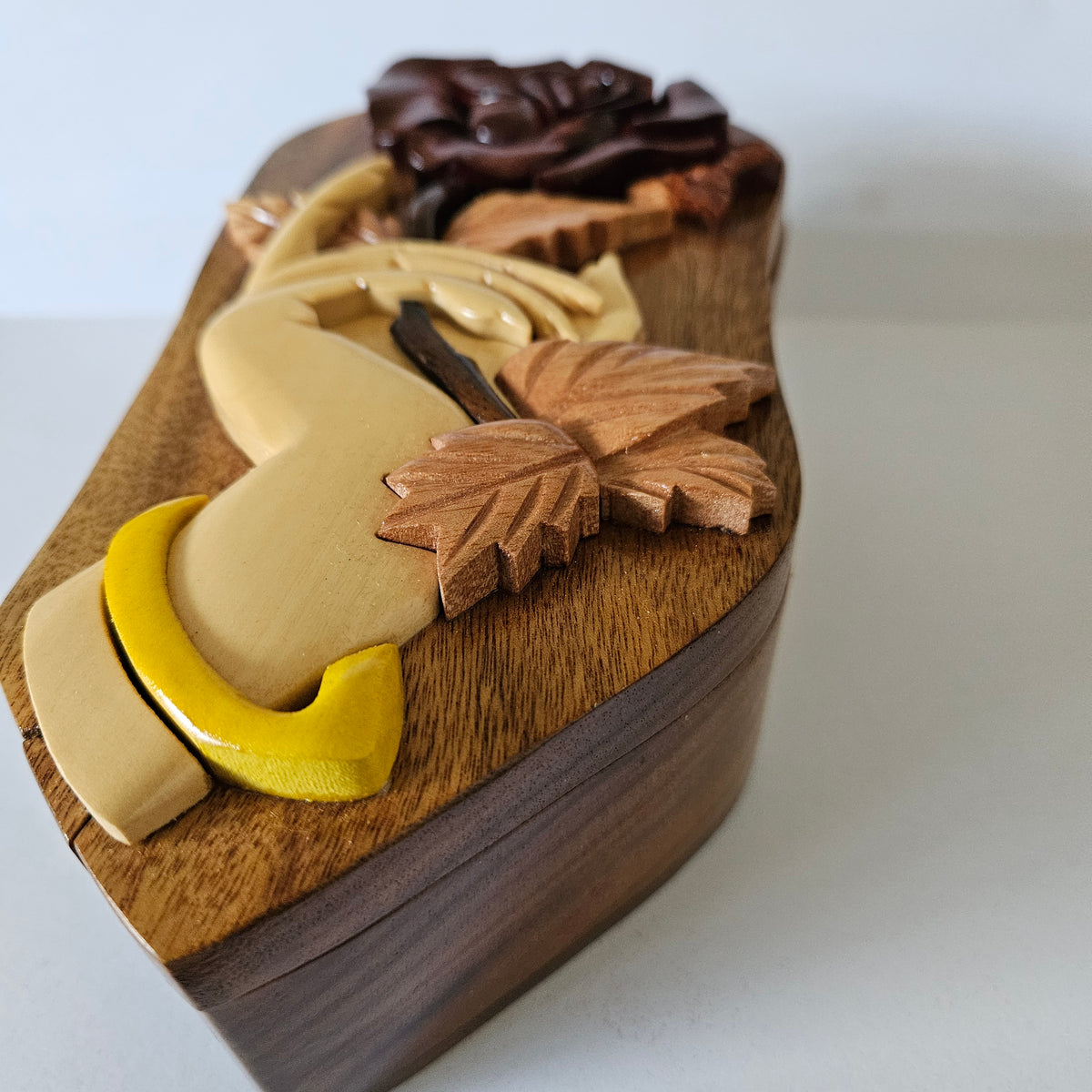 Hand & Rose Handcrafted Wooden Puzzle Box – $34.00