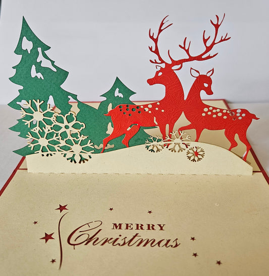 🦌 Christmas Reindeer 3D Pop-Up Card