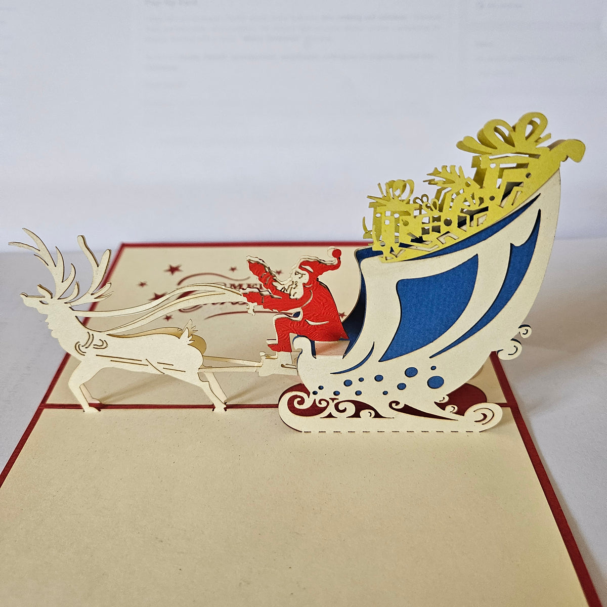 🎅 Santa’s Sleigh 3D Pop-Up Christmas Card