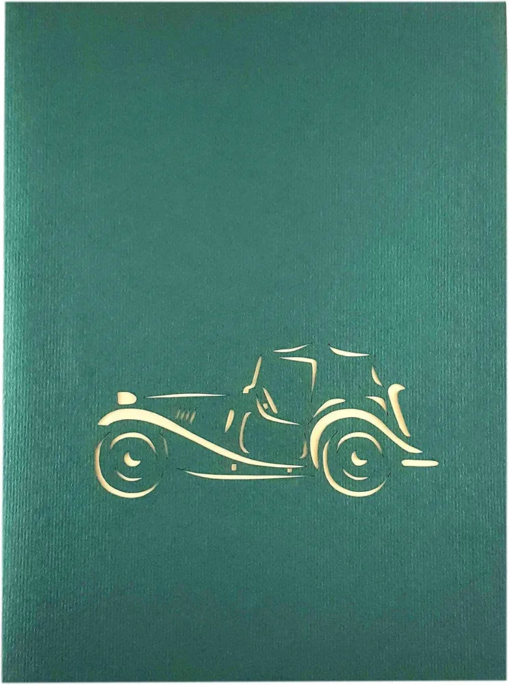 Classic Car 3D Pop Up Card For Fathers Day Retirement, Birthdays