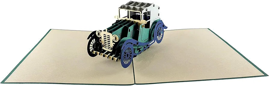 Classic Car 3D Pop Up Card For Fathers Day Retirement, Birthdays