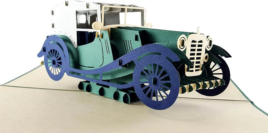 Classic Car 3D Pop Up Card For Fathers Day Retirement, Birthdays
