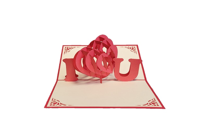 I Love You Letters Small Pop Up Card