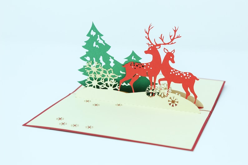 🦌 Christmas Reindeer 3D Pop-Up Card