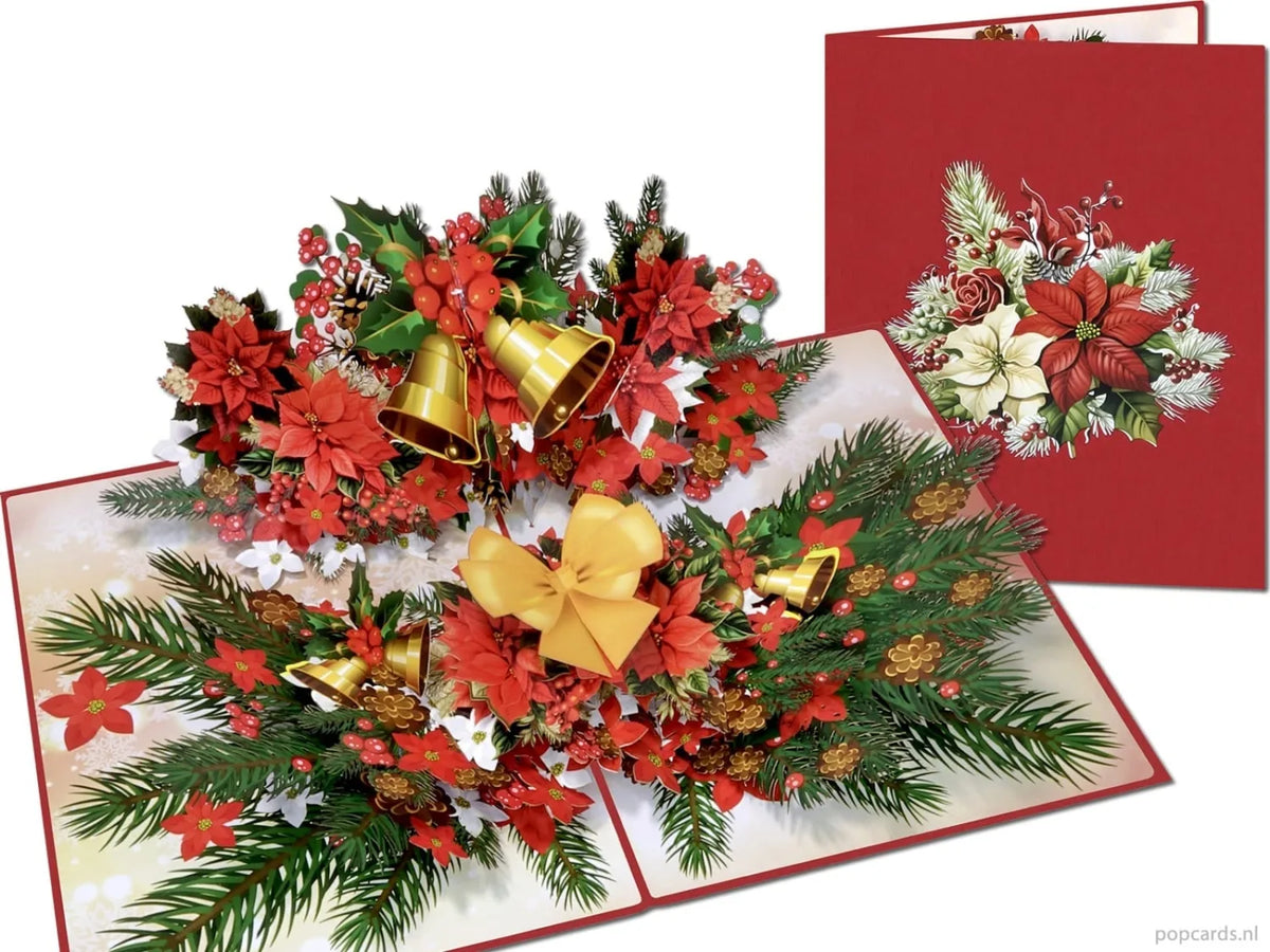 🎄 Christmas Floral Wreath 3D Pop-Up Card – $15.00