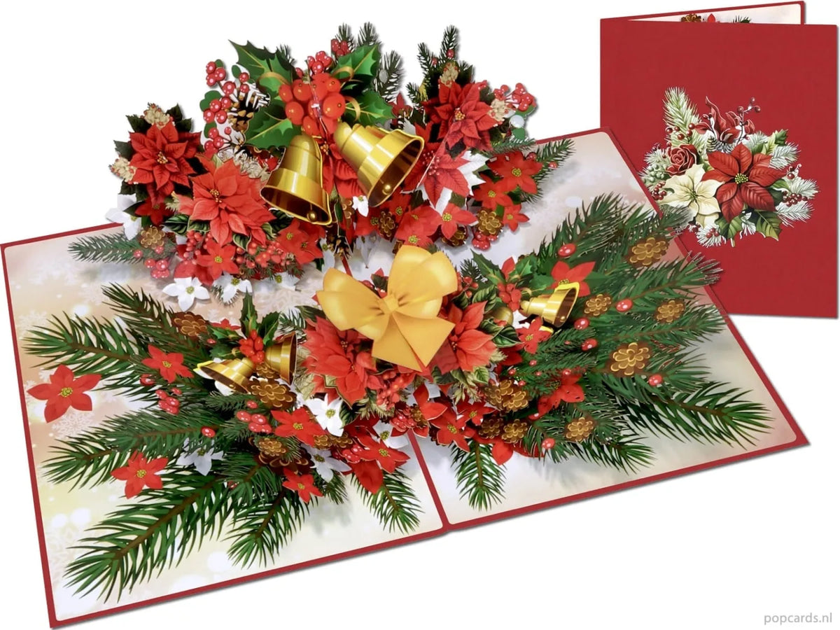 🎄 Christmas Floral Wreath 3D Pop-Up Card – $15.00