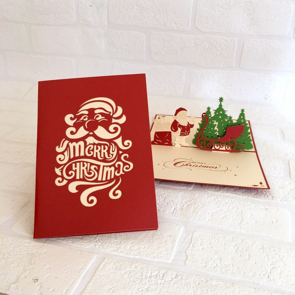 Santa Sleigh Christmas  Pop Up Card